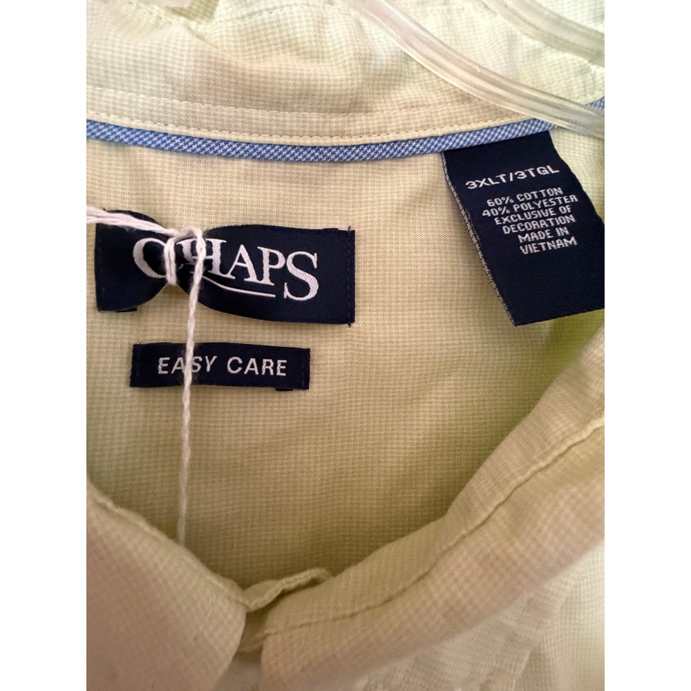 Chaps Easy Care Mens 3XLT Short Sleeve Button Down Shirt Light Green Tall 3XL T - Picture 2 of 2